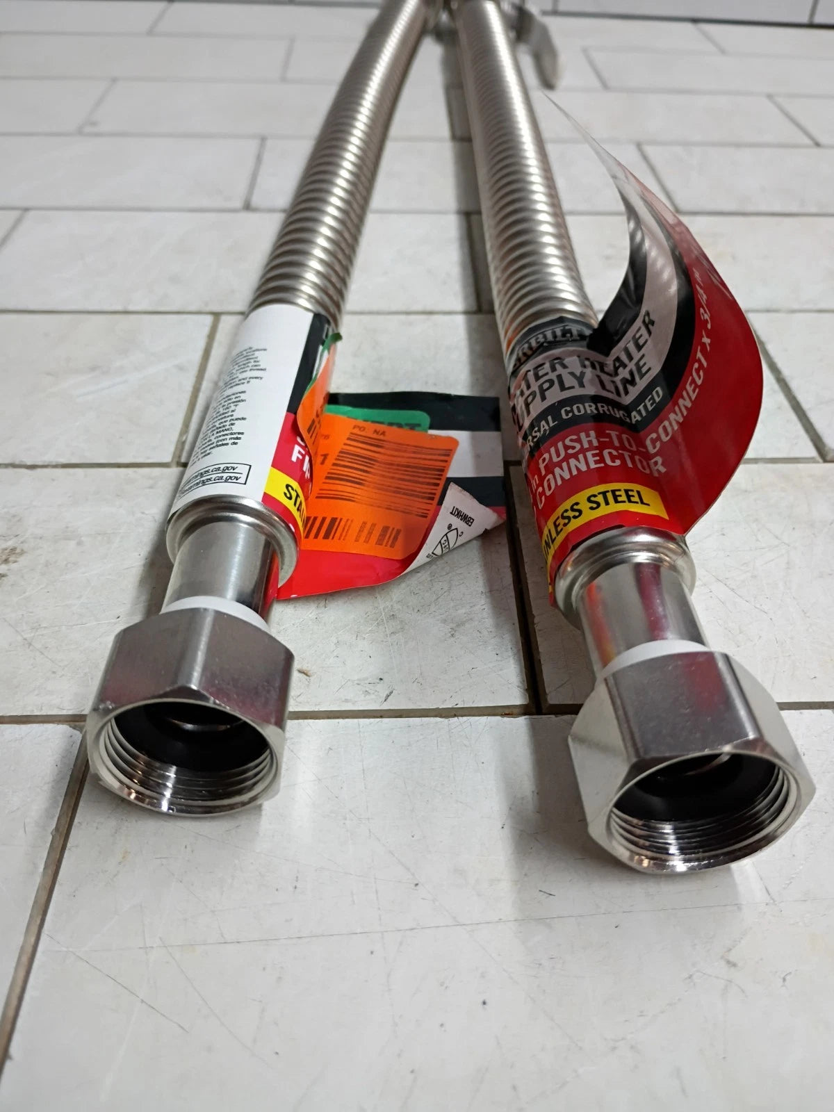 Everbilt 3/4 in x 3/4 in. FIP 18" Water Heater Connection Kit New Open Box.