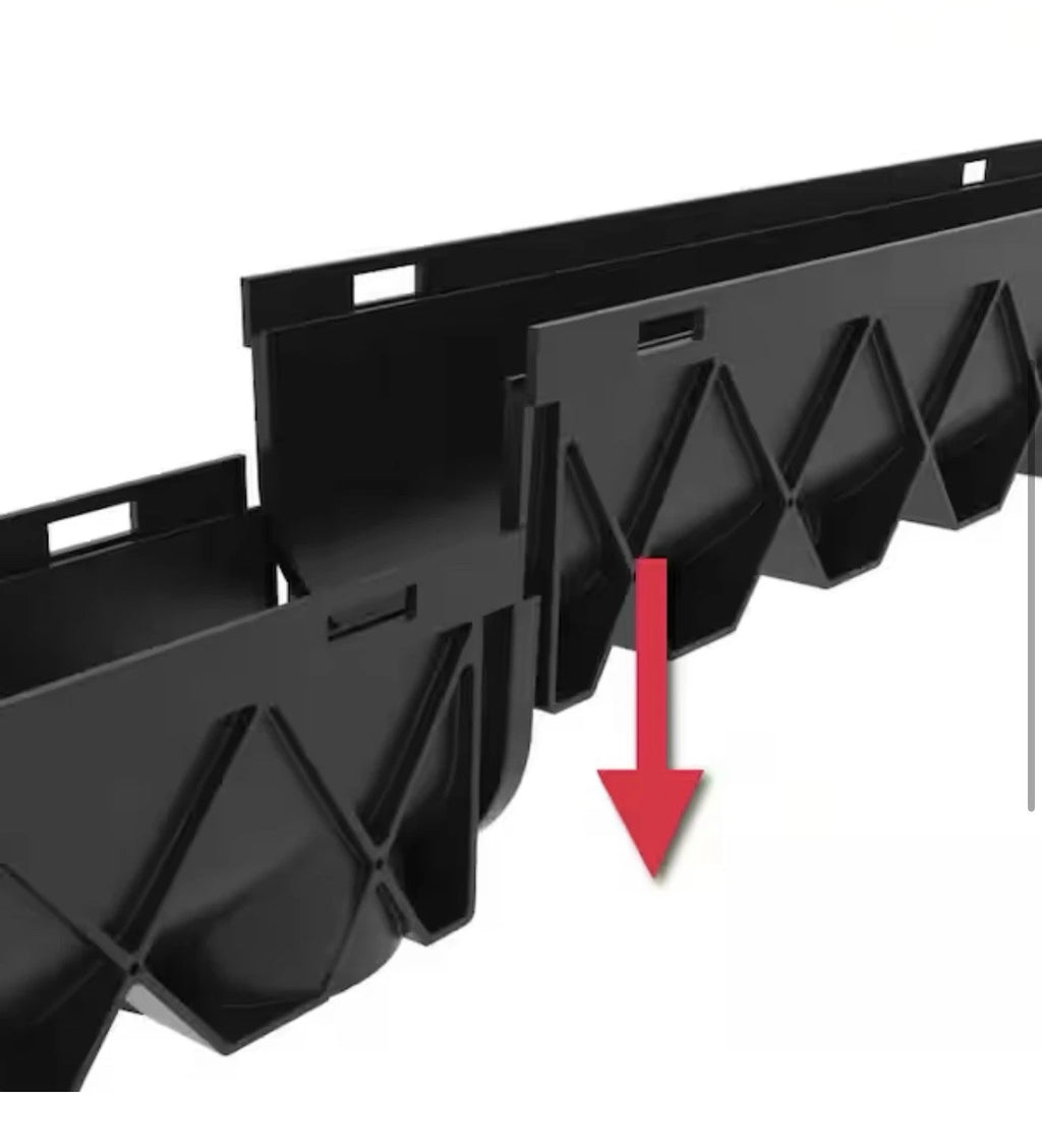 6-PACK RELN 003118 Storm Drain 5"x39.4" Channel Drain Kit w/ Black Grate