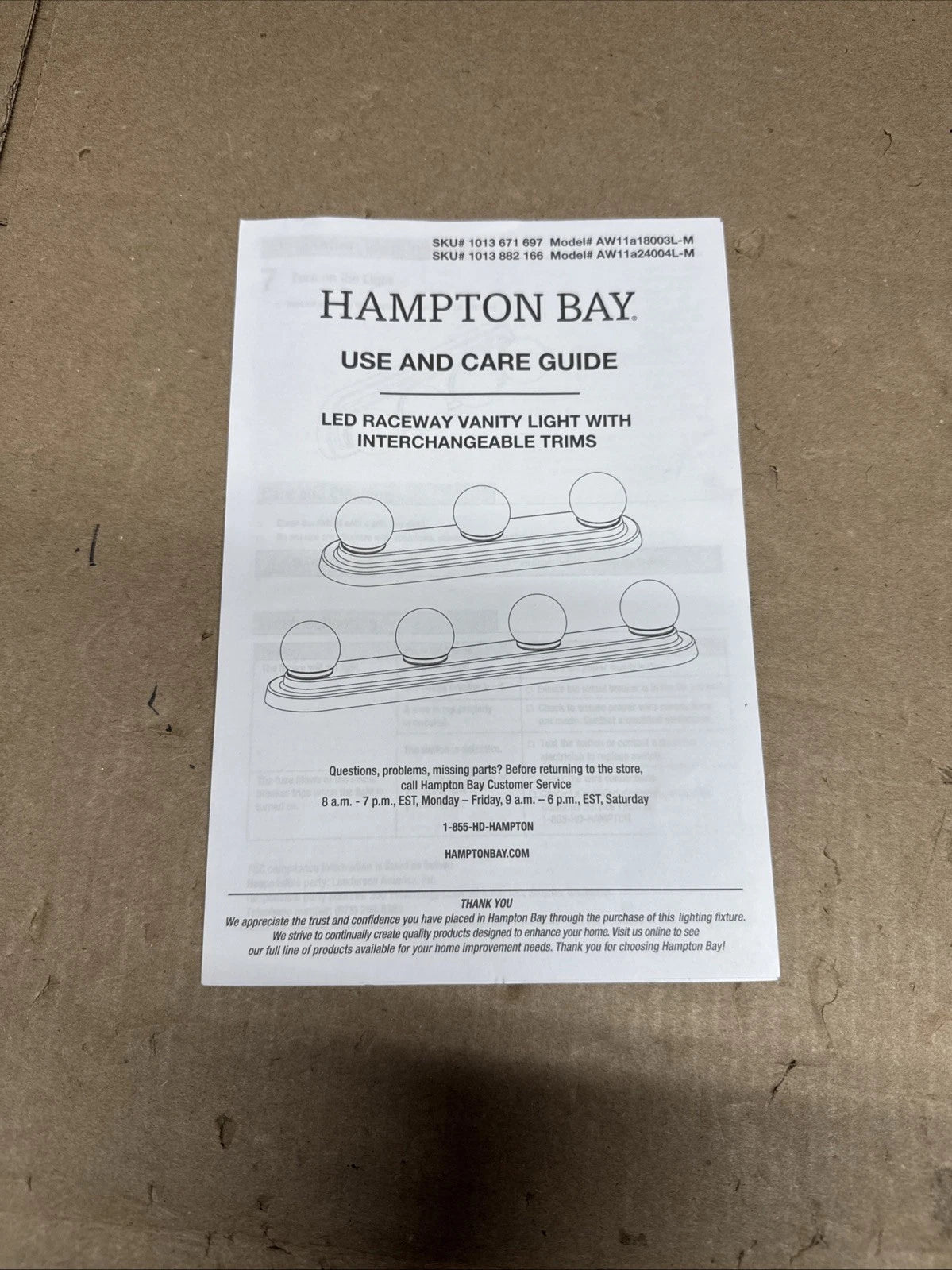 Hampton Bay Midford 18 in. 3-Light LED 5CCT Vanity Light