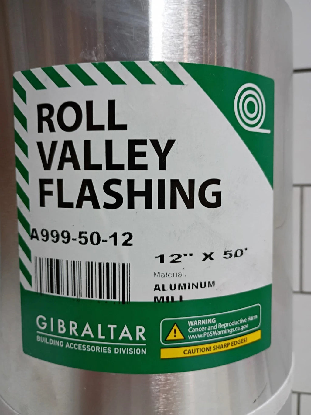 Aluminum Roll Valley A999-50-12 Flashing 12" x 50 ft Open Box