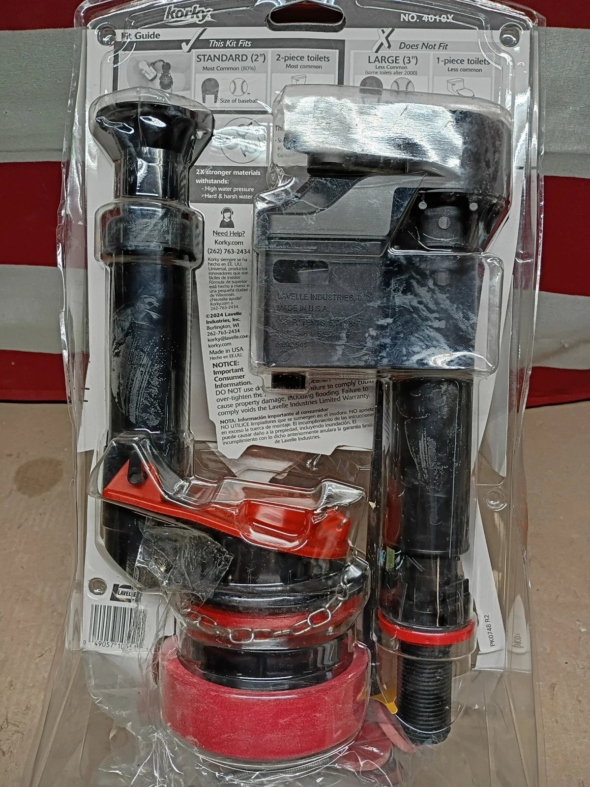 3Pk Korky, 4010X 2XLong Life Universal Complete 2" Toilet Repair Kit Stronger,OB