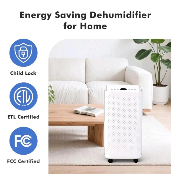30Pints Dehumidifier with Drain Hose, 2,000 Sq.Ft Dehumidifier for Basement, OB