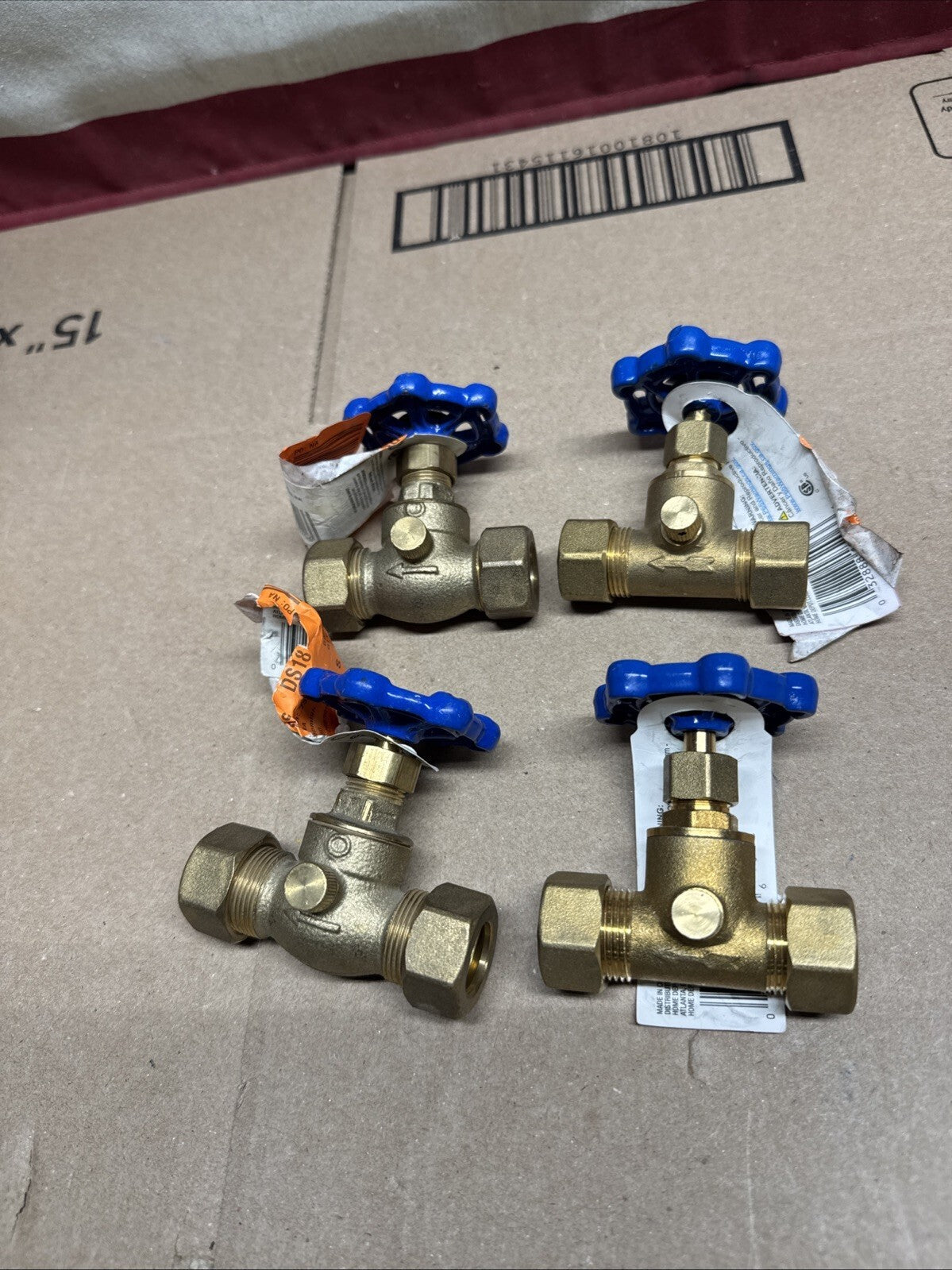 4 Pack Everbilt 1/2 in. Brass Stop & Waste Valve 105-61EB NEW