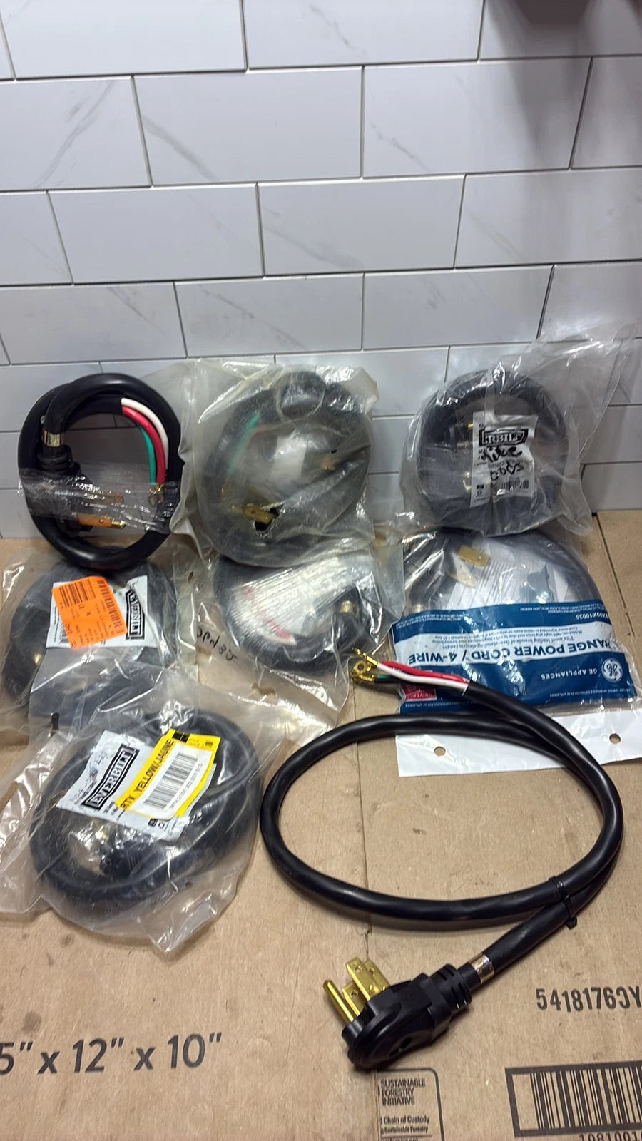 8Pk Range Power Cord 4-Prong Gauge 50A 6 Feet