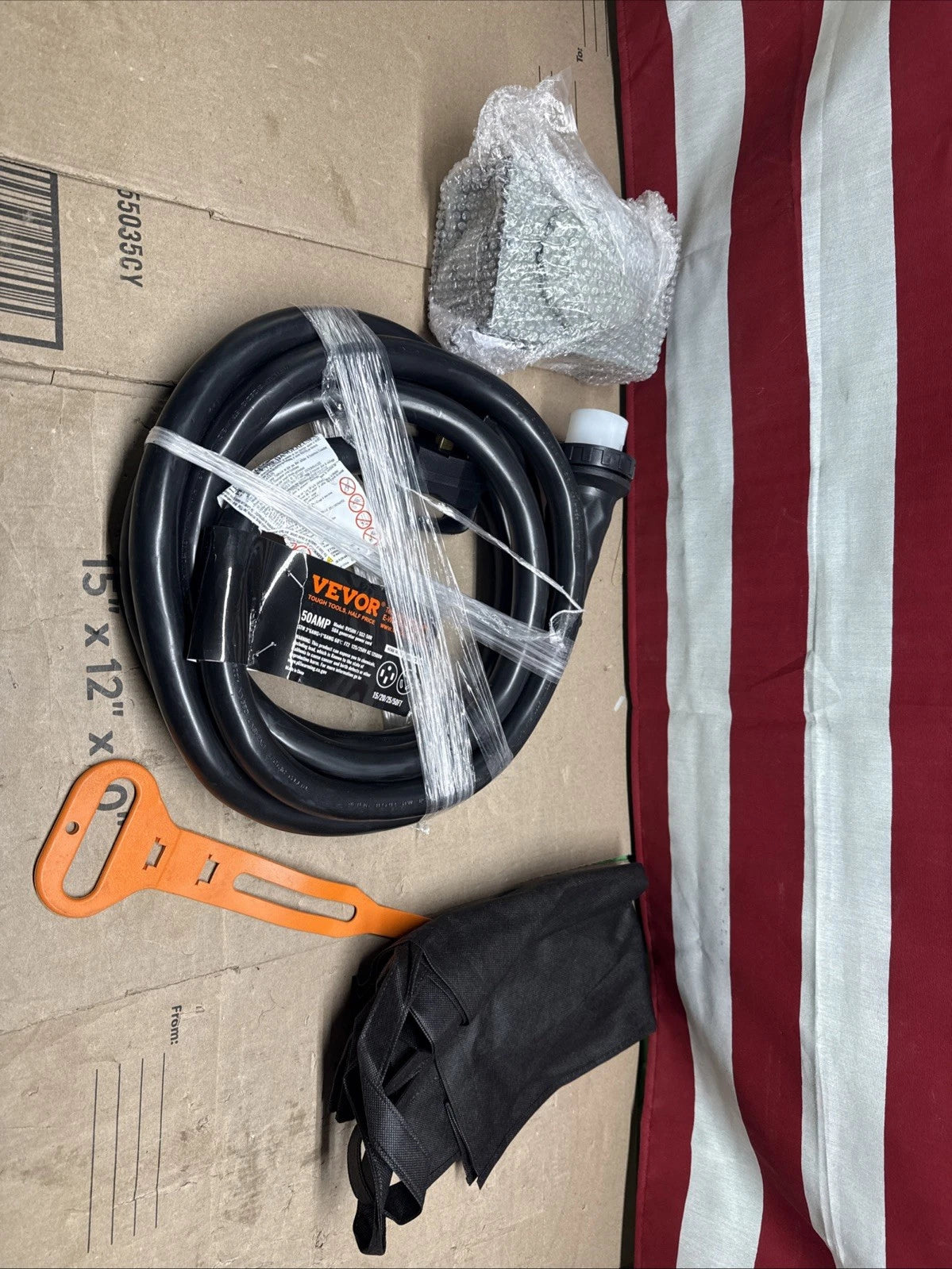 VEVOR 50 Amp Generator Cord and Power Inlet Box 15FT, NEMA 14-50P/SS2-50R STW