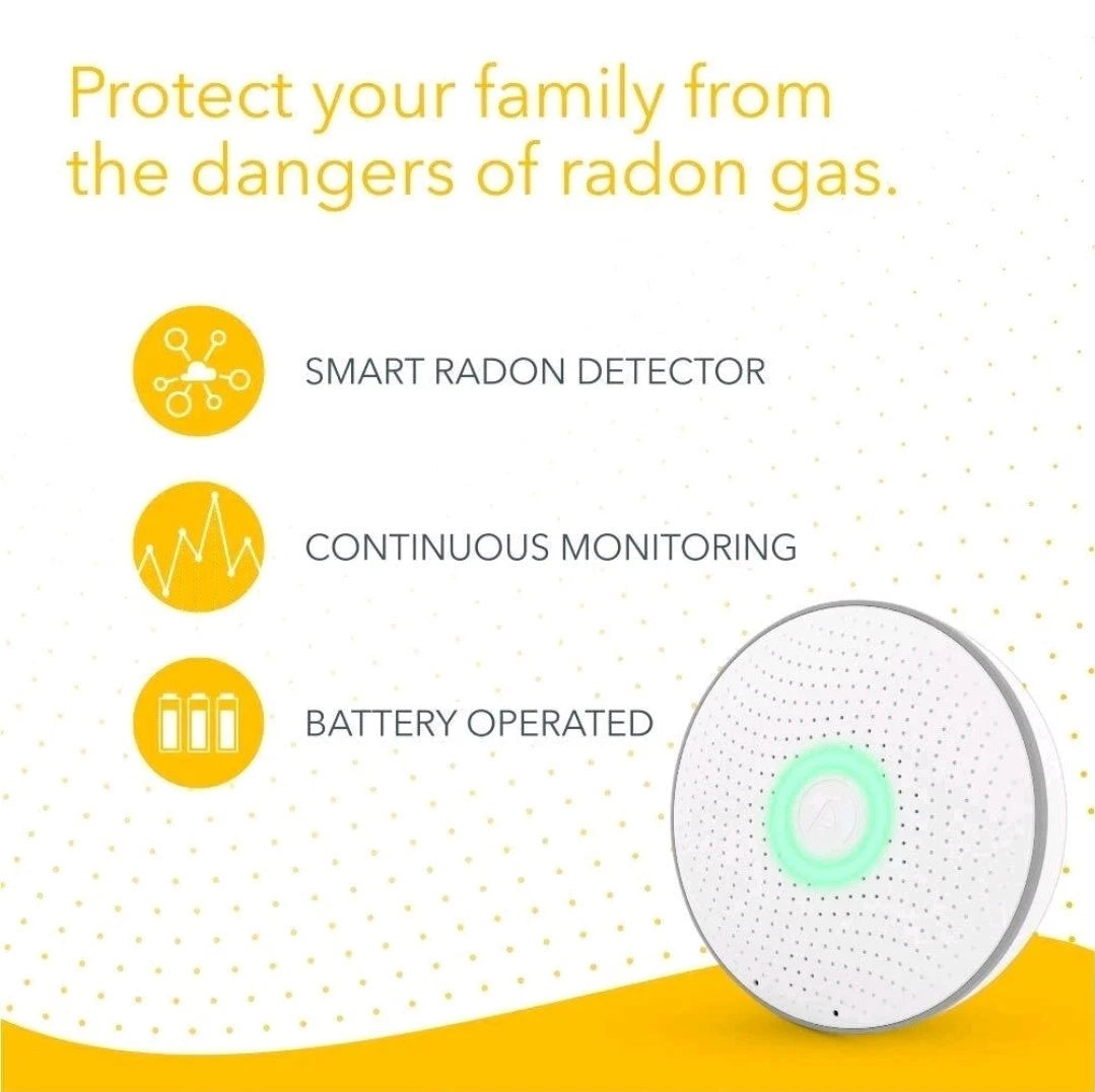 Airthings 2950 Wave Radon Detector with Humidity & Temp Sensor, Battery Free App
