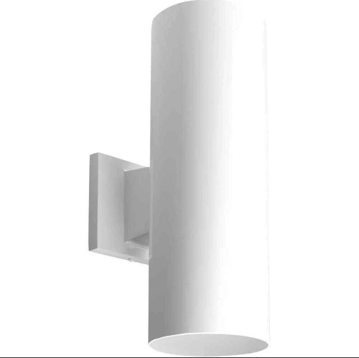 Progress Lighting Cylinder 5" White Modern LED Wall Lantern for Entry & Garage