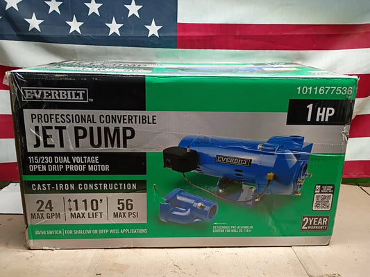 Everbilt HDXWJ10 1HP Professional Convertible Jet Pump OPEN BOX READ DESCRIPTION