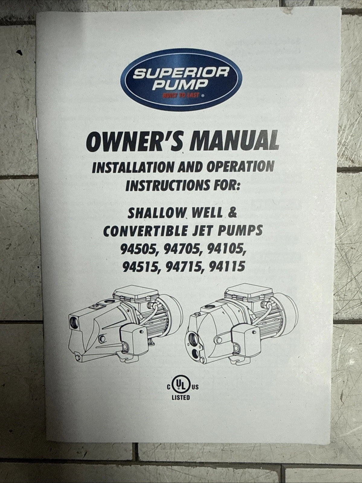 Superior Pump 94705, 3/4HP Shallow Well Jet Pump 115/230V CAST IRON OPEN BOX
