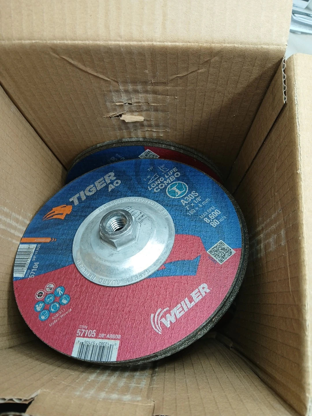 10Pk Weiler 57104 7" Cut/Grind Wheel 1/8" 5/8-11A T27 30GR A0, Box of 10 New OB