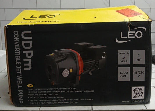 LEO UJm100-1. 1 HP Convertible Well Jet Pump New Open Box