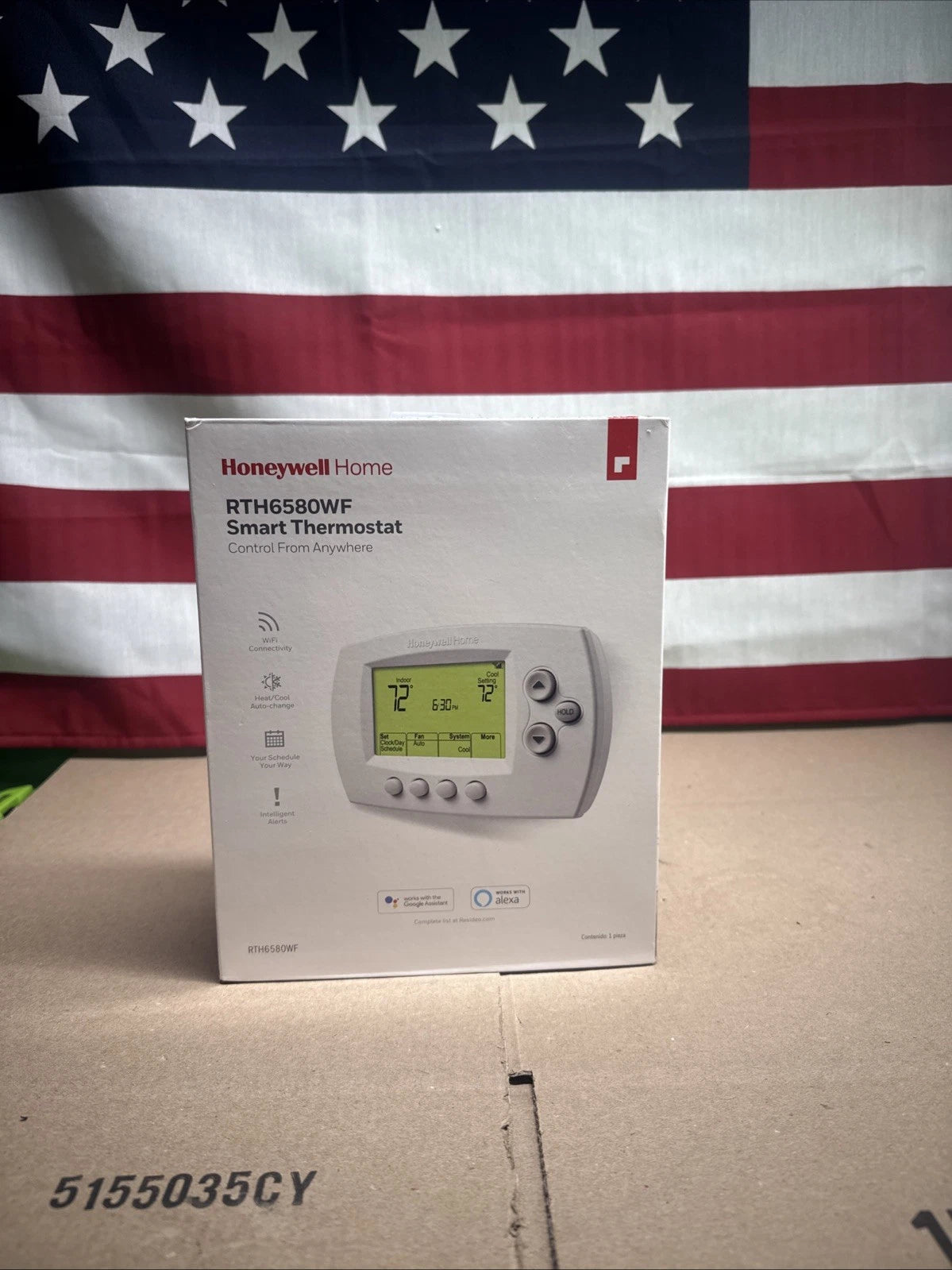 Honeywell Home RTH6580WF1001 Smart Wi-Fi 7-Day Digital Programmable Thermostat.