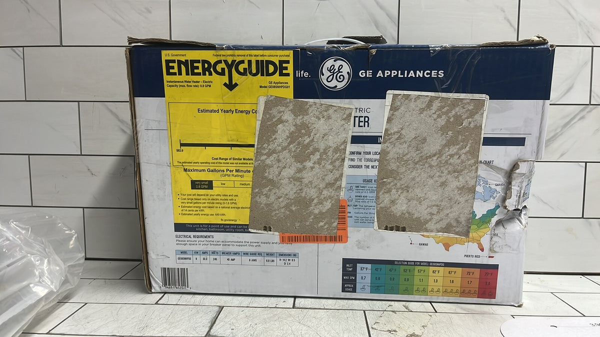 GE Tankless Water Heater 8.0 KW Point Of Use up to 1.7 GPM | GE08SNLPDG Open Box