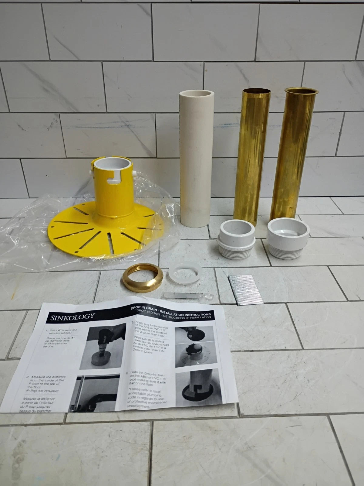 SINKOLOGY SinkSense PVC Quick-Fit Bathtub Drop-in Rough-In Kit SDT901-PCV OB