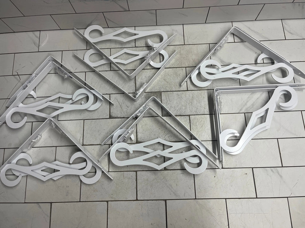 (10 pack) Everbilt colonial 9.7in x 7.7in decorative shelf bracket white 50lbs