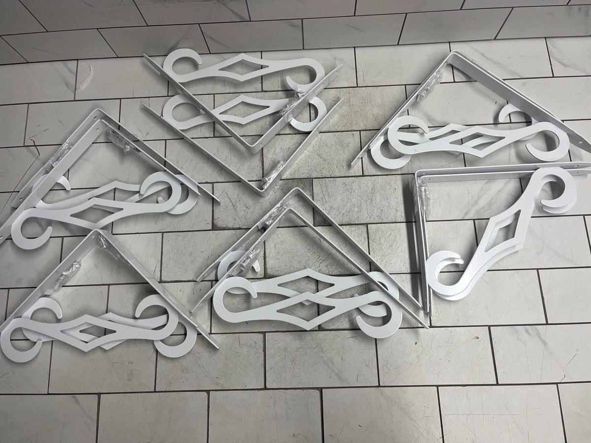 (10 pack) Everbilt colonial 9.7in x 7.7in decorative shelf bracket white 50lbs