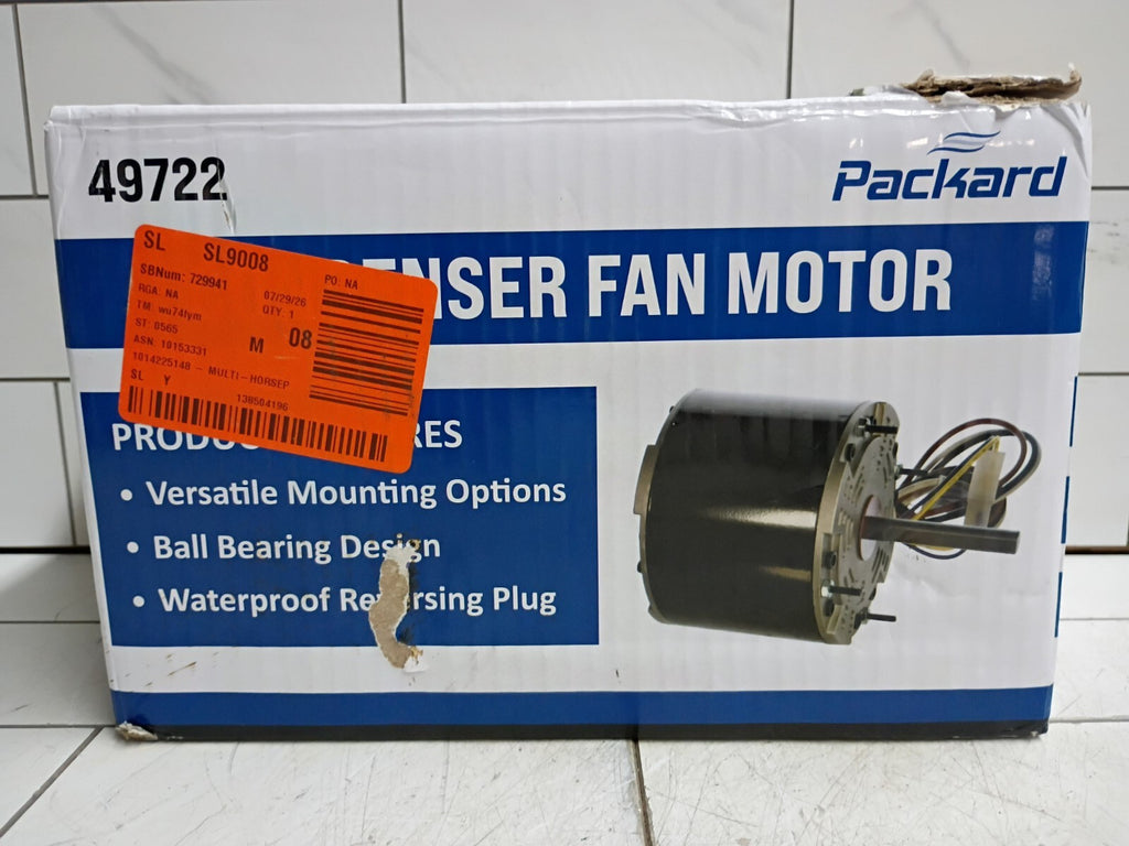 Packard 49722 42-Frame 1/8-1/12HP 1075 RPM Condenser Fan Motor 208-230V 60Hz OB
