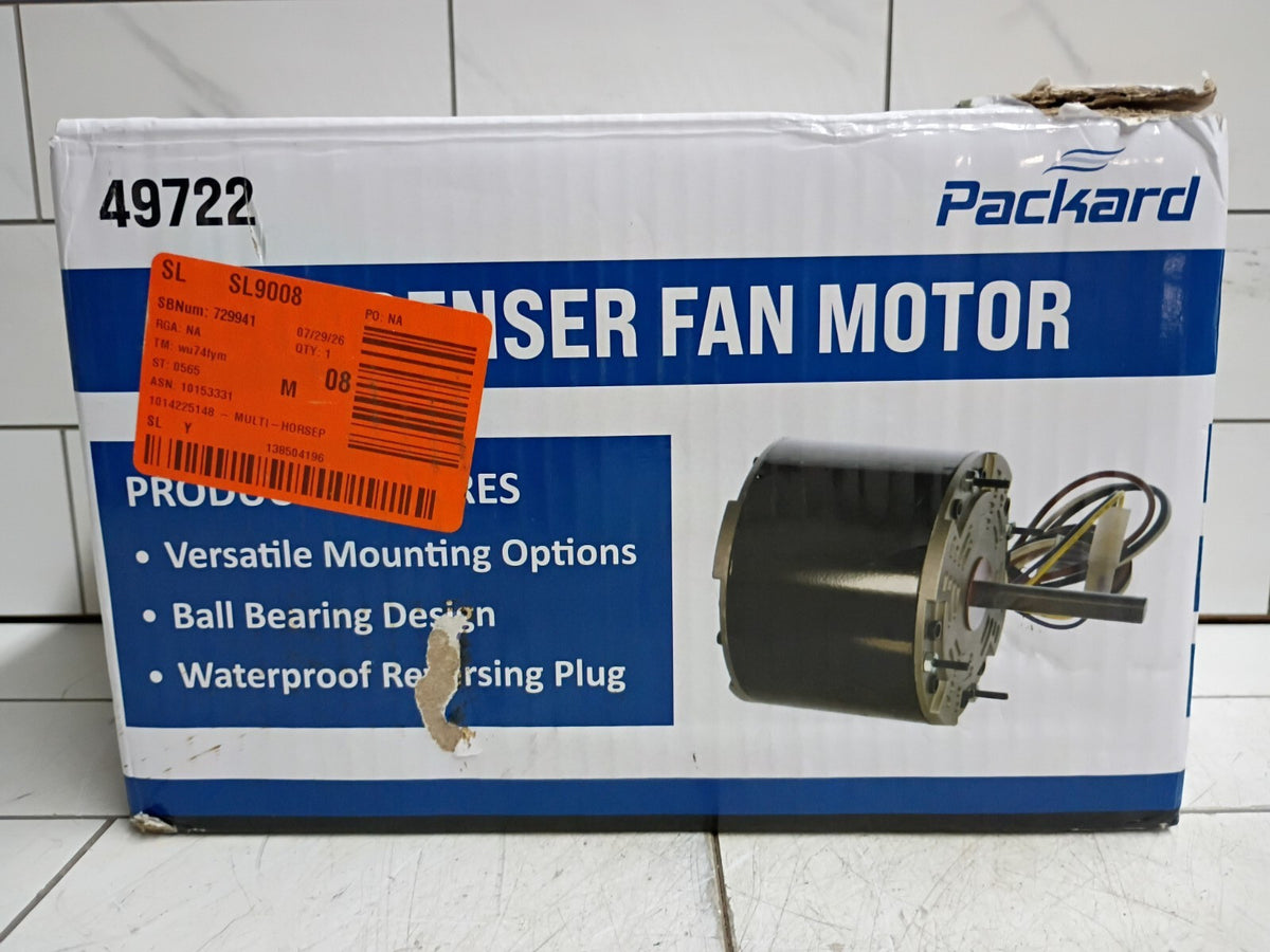 Packard 49722 42-Frame 1/8-1/12HP 1075 RPM Condenser Fan Motor 208-230V 60Hz OB