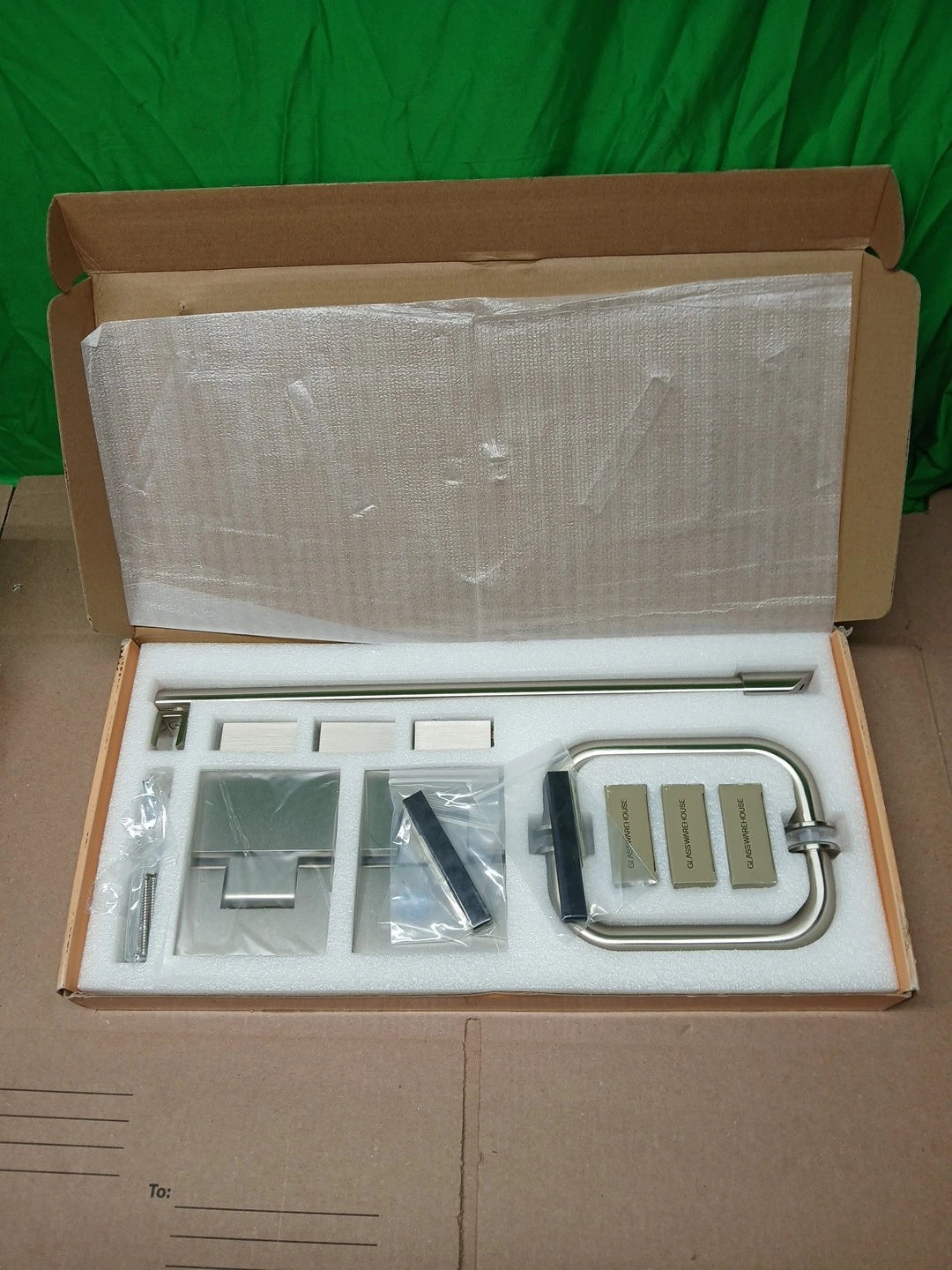 Glasswarehouse Shower Hinge Hardware Kit Brushed Nickle GW-GH-KIT-BN