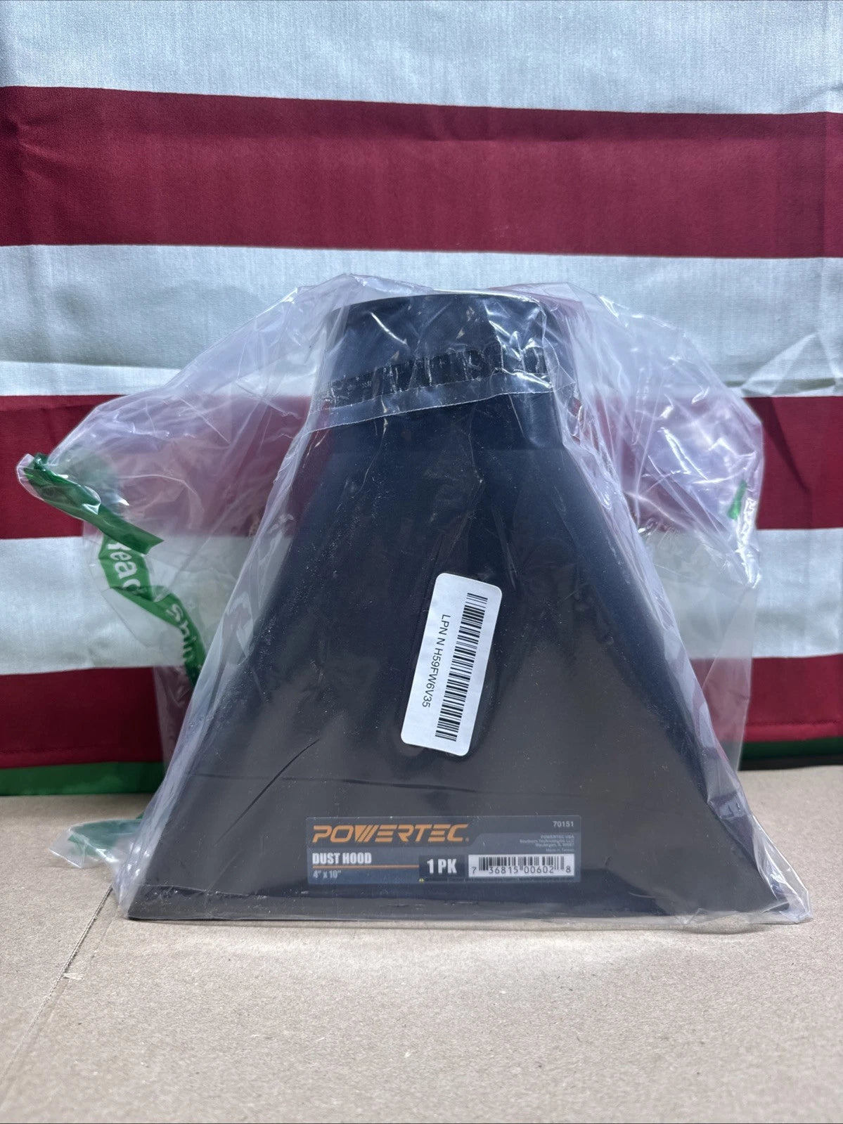 PowerTec 70151 Dust Hood 4" X 10" Rectangular Funneled Shape -New-