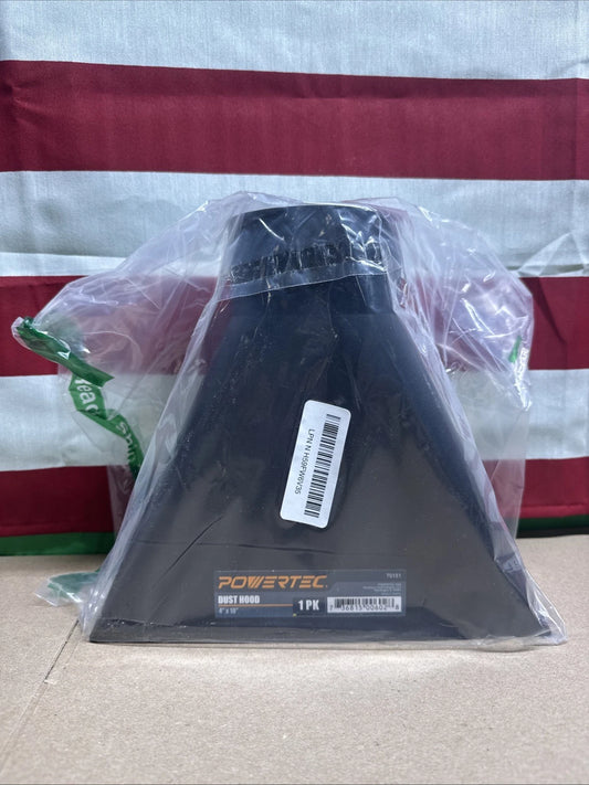 PowerTec 70151 Dust Hood 4" X 10" Rectangular Funneled Shape -New-