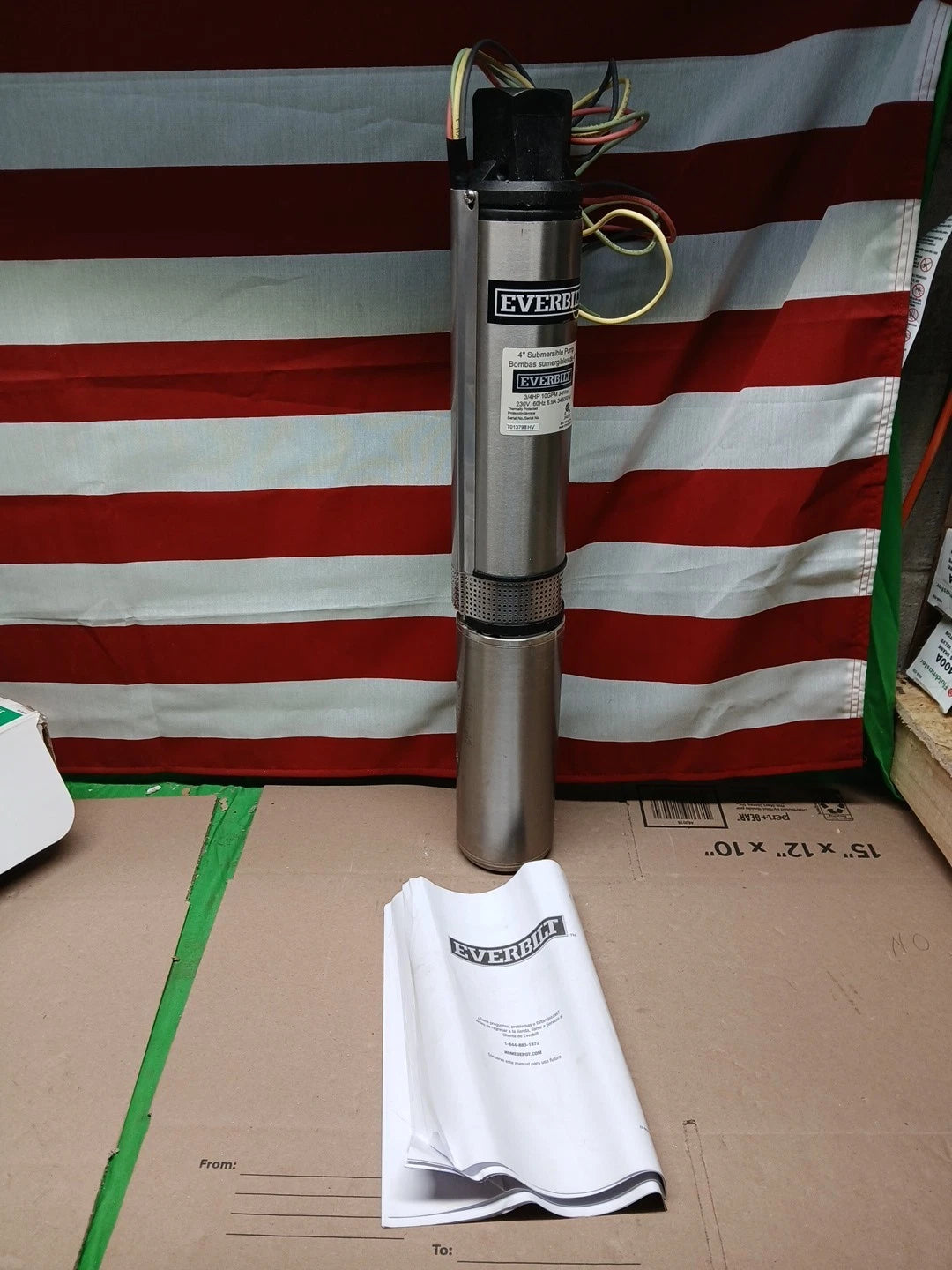 Everbilt 3/4 HP Submersible 3-Wire Motor 10 GPM Deep Well Potable Water Pump
