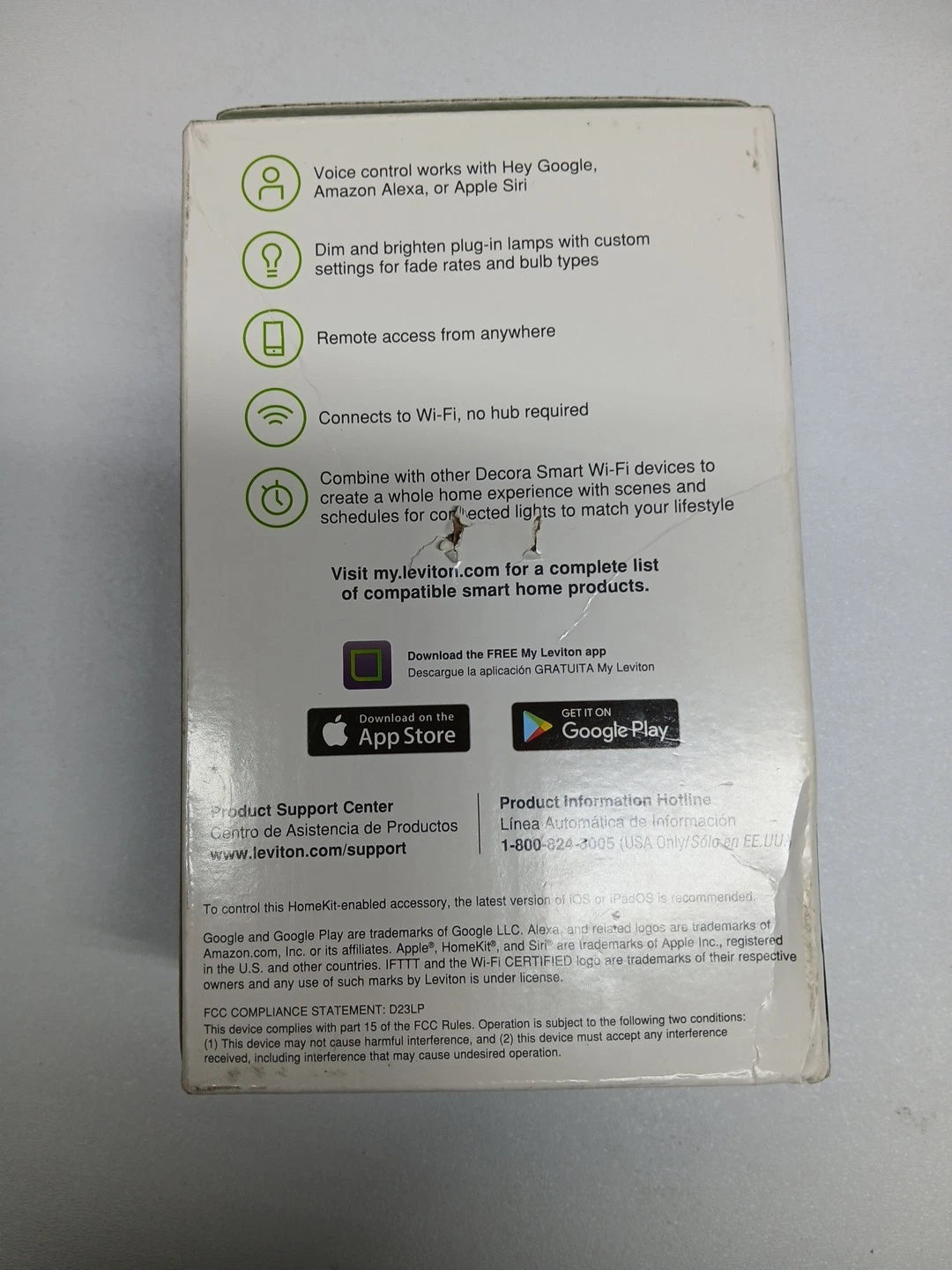 Leviton Decora Smart Dimmer Plug, Wi-Fi 2nd Gen.