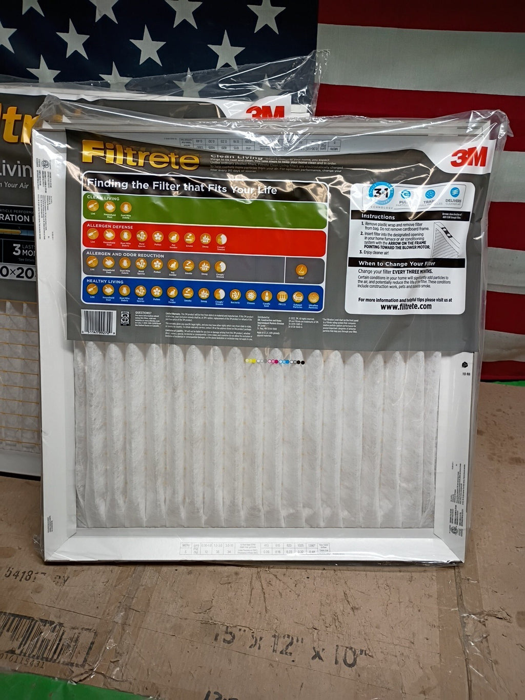 3M Filtrete 20x20x1 Air Filter MPR 300 Basic Dust Clean Living 6-Pack Brand New