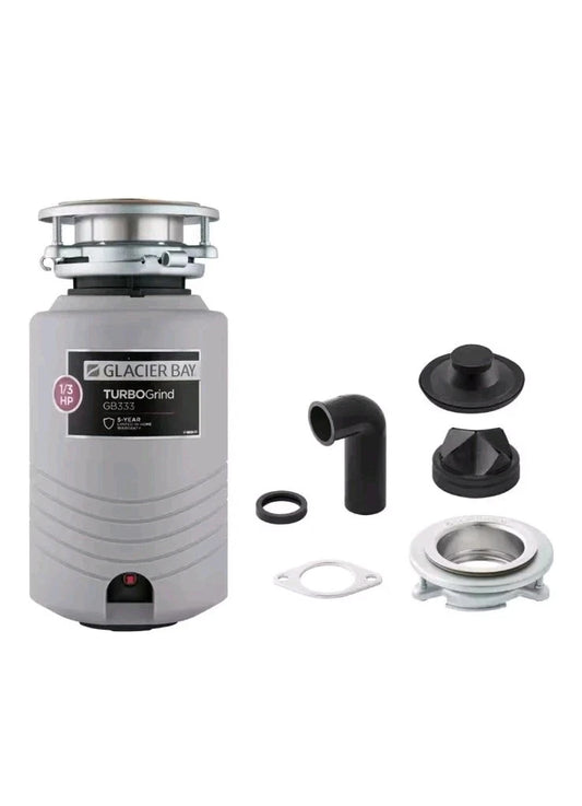 Glacier Bay TurboGrind GB333 1/3 Hp Garbage Disposal with Power Cord OB.