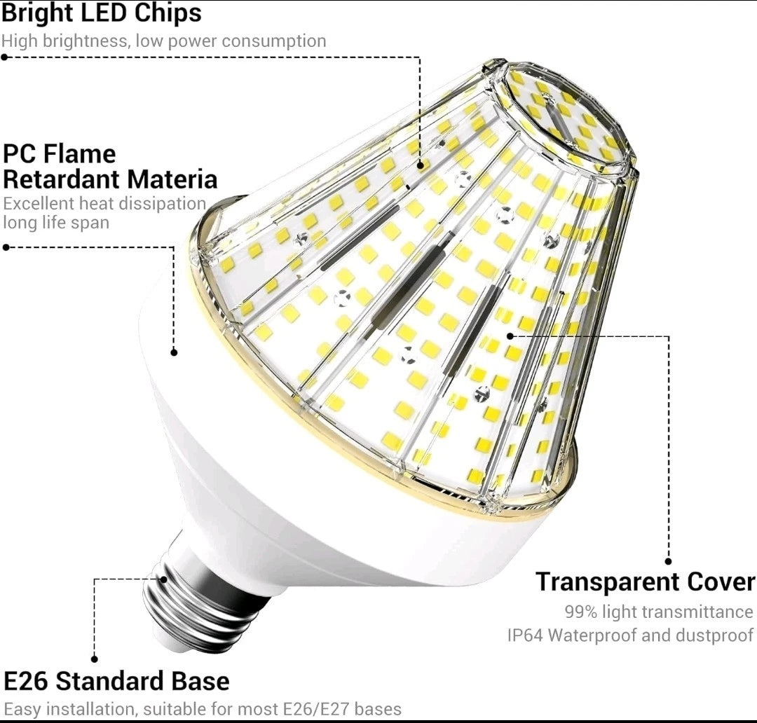 5200 Lumen LED Corn Cob Light Bulb, 40-watt, 300-watt Equivalent, Daylight 50...