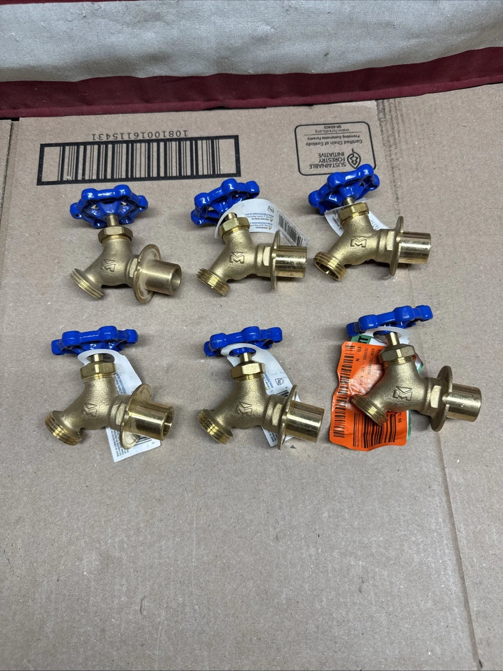 Lot Of 6 Everbilt Brass Sillcock Valve 1/2” & 3/4” inch 164 NEW