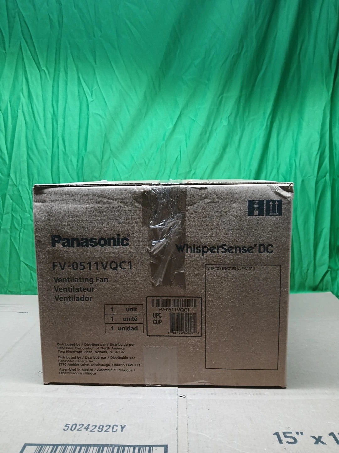 Panasonic FV-0511VQC1 110 CFM 0.3 Sone Ceiling Mounted Exhaust NEW OPEN BOX.