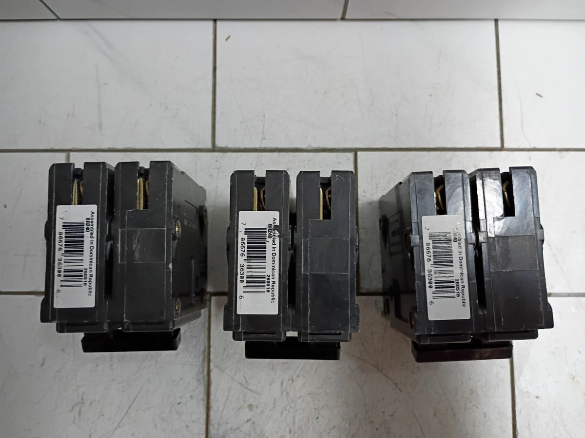 (3 Pack) Eaton BR240, 40 Amp Circuit Breaker Plug-In - 40 Amp - 2 Pole - 240v OB