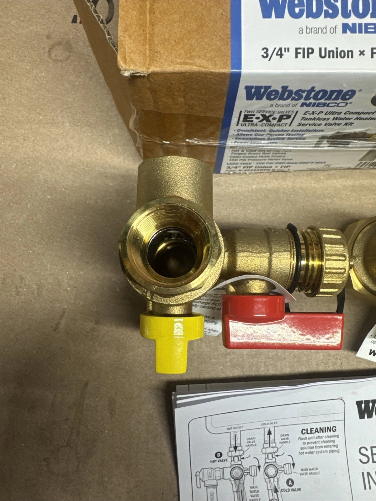 Webstone 3/4 in. EXP Ultra-Compact Tankless Water Heater Service Valve 42443 OB