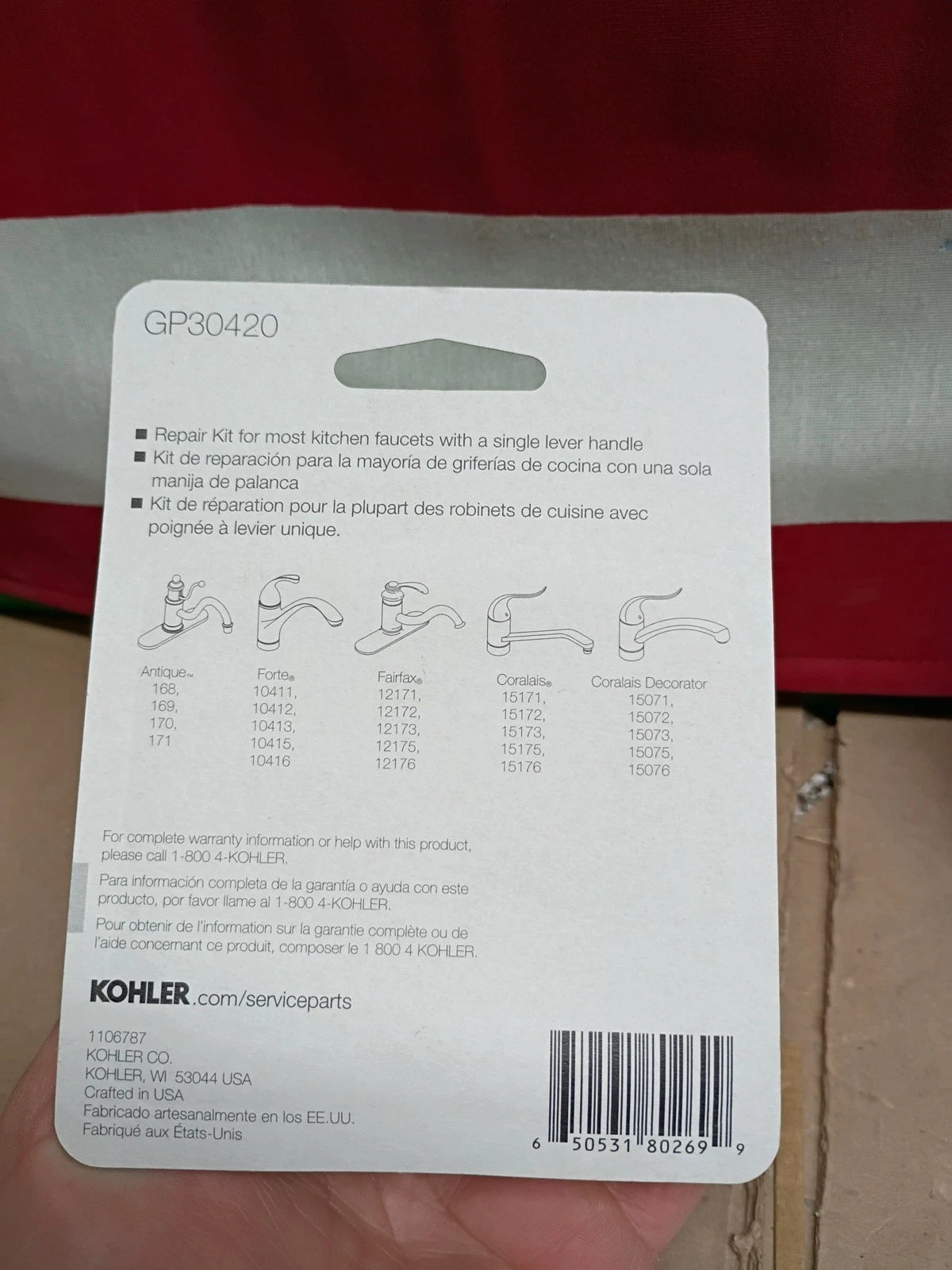 Lot Of 3 Kohler GP30420 ~ O-Ring Seal Kit for Kitchen Faucets.
