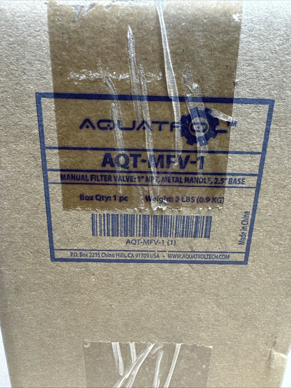 Aquatrol AQT-MFV-1 Water Valve 2.5” Base Manual Filter Valve 1” NPT Metal Handle