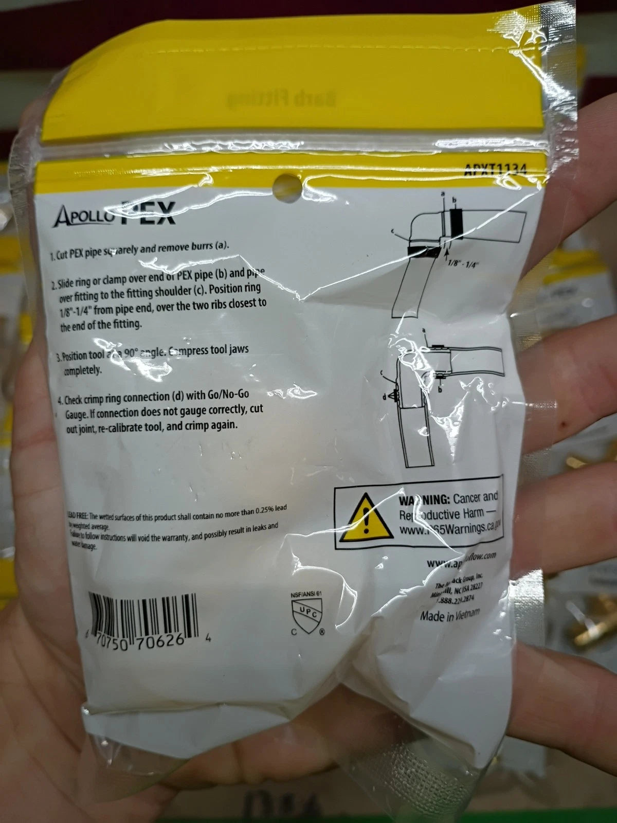 36PK Apollo APXT1134 1" x 1" x 3/4" Brass PEX-B Barb Reducing Tee, New Open Box,