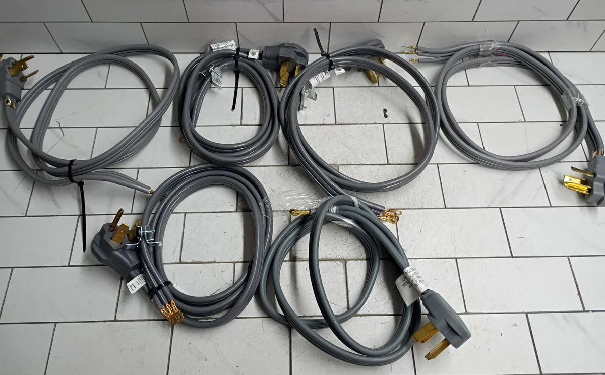 (6 Pack) Dryer Power Cord Gray 3-Prong Gauge 30A 6ft" cord Open Box