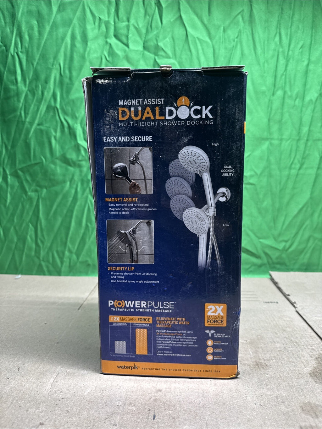 Waterpik 8-Spray Wall Mount Magnet Multi Height Handheld Shower Head 1.8 GPM