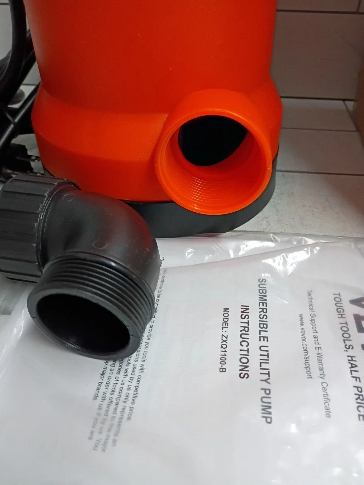 VEVOR Submersible Utility Pump Sump Pump 1 HP 4000 GPH 31 ft Pump OPEN BOX