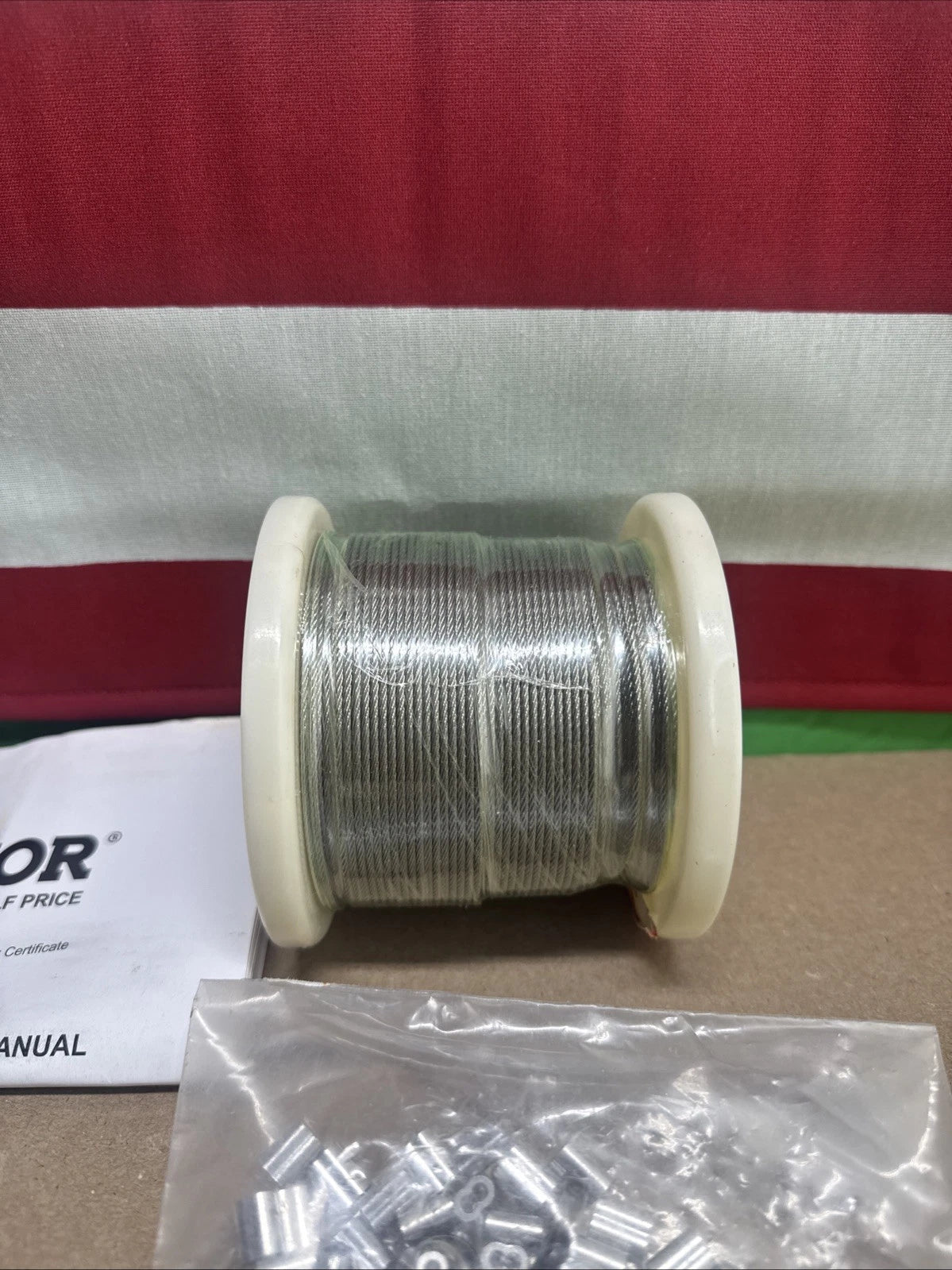 1/16" Wire Rope,330 FT 304 Stainless Steel Aircraft Cable,80 Sleeves,20 Thimbles