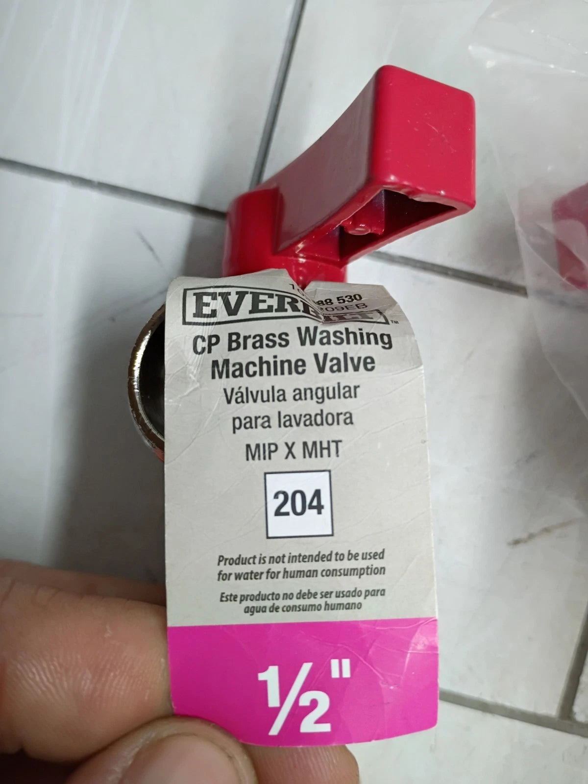 Everbilt Quarter-Turn Washing Machine Hot Handle Valve 1/2" x 3/4" Lot Of 10 OB