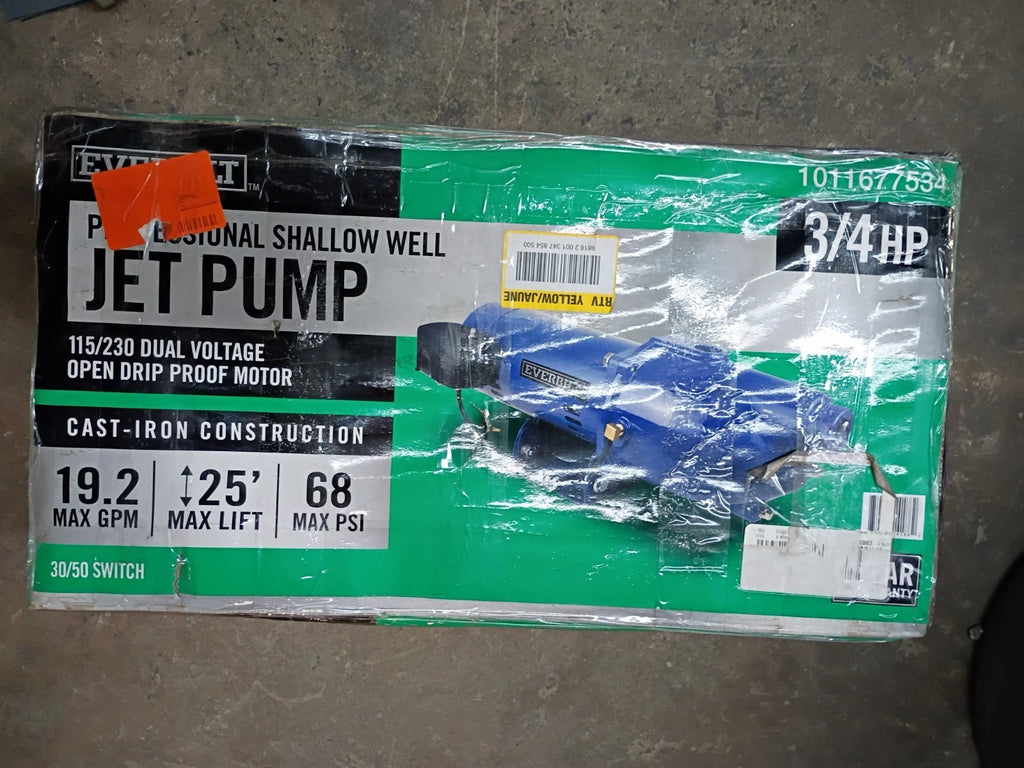 Everbilt HDSWJ7 3/4 HP Cast Iron Shallow Well Jet Pump *For Parts*