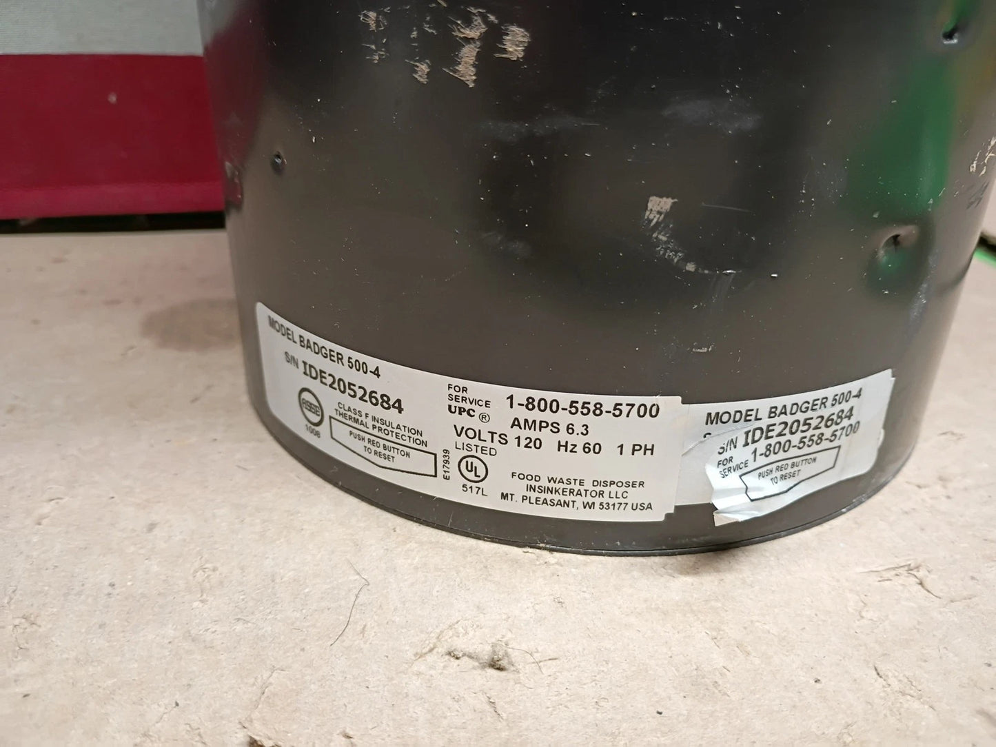 InSinkErator Badger 500, 1/2 HP Continuous Feed Kitchen Garbage Disposal, OB,