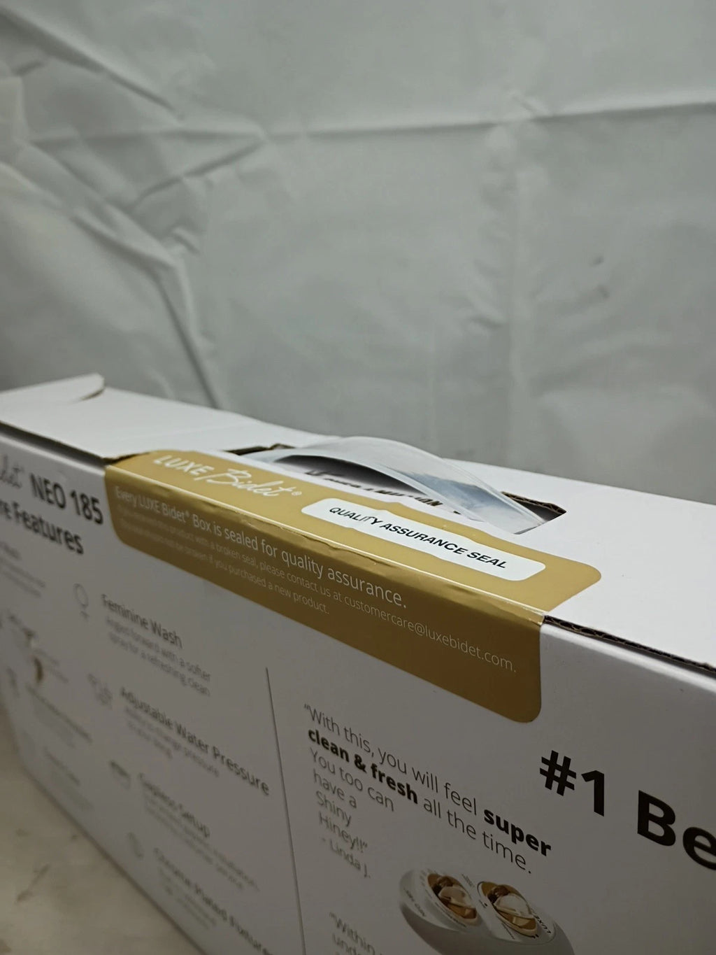 LUXE Bidet NEO 185 Gold Dual Nozzle Toilet Seat Attachment, New