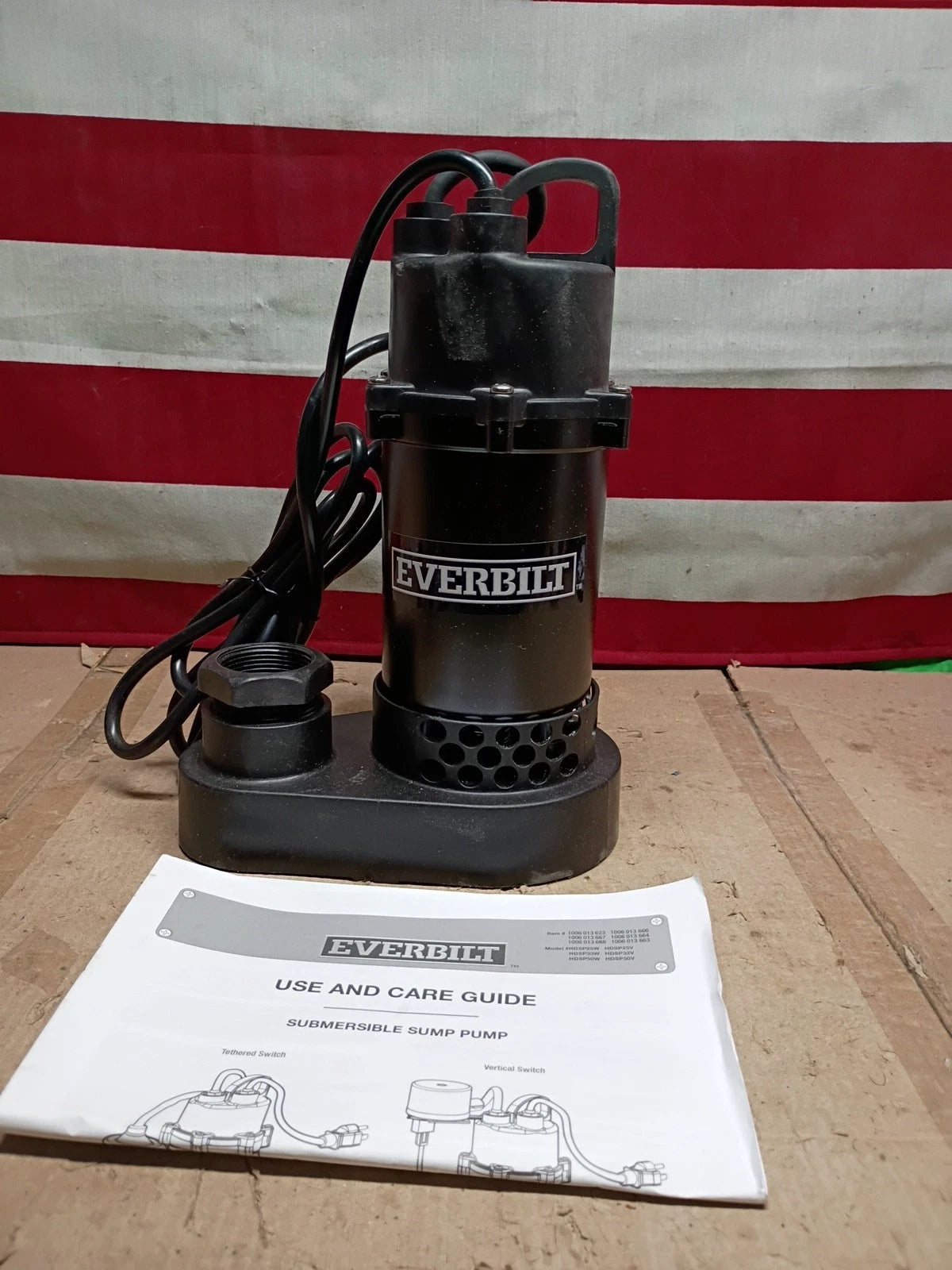 Everbilt HDSP33W 1/3 HP Corrosion Resistant Aluminum Sump Pump Tether Switch, OB