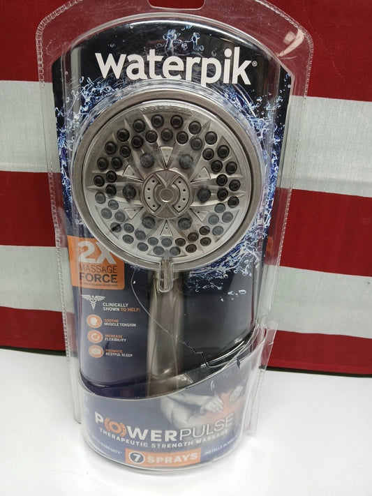 Waterpik PowerPulse Massage Hand Held Shower Head Brushed Nickel 7 Settings
