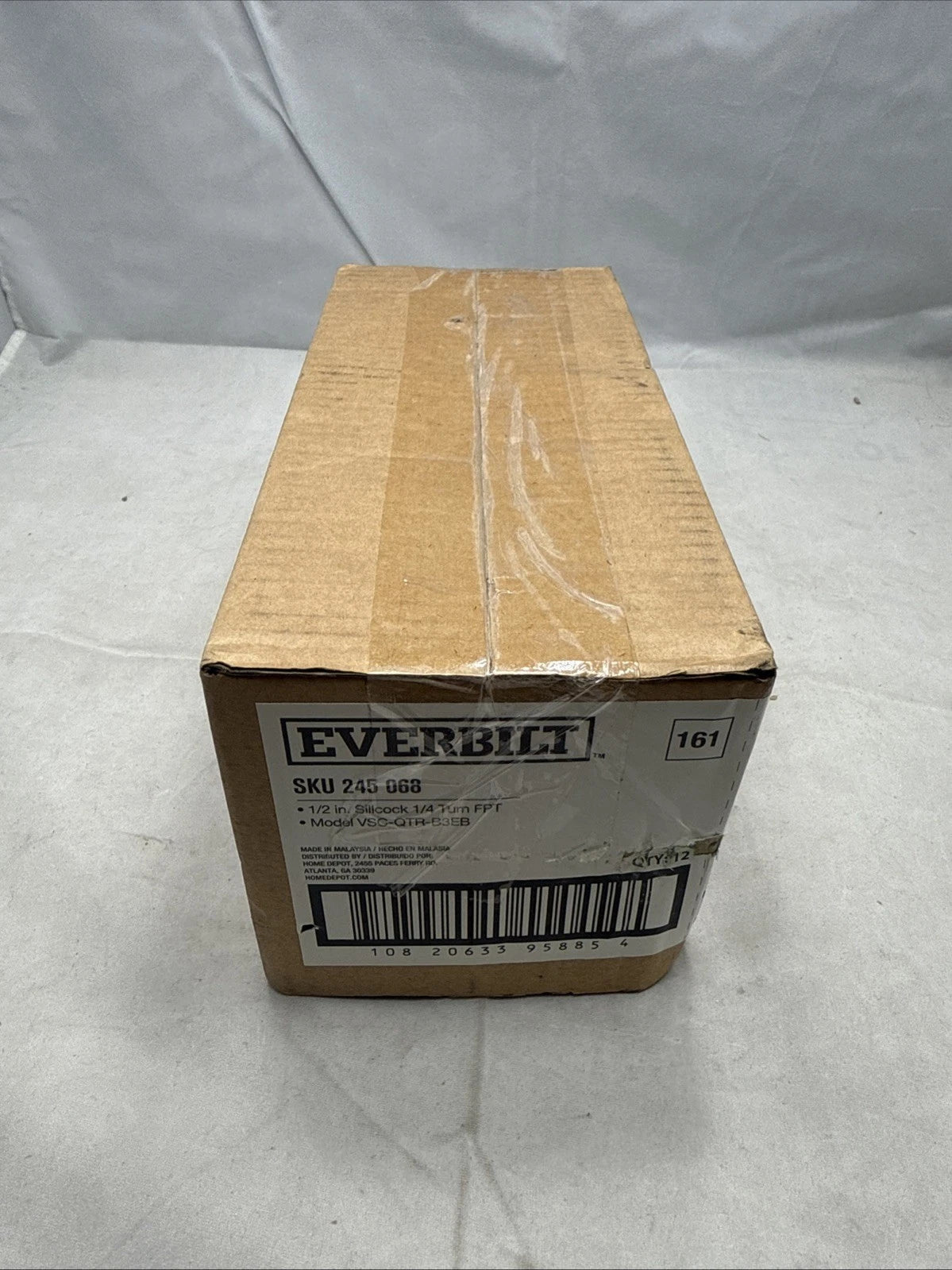 LOT OF 12 EVERBILT 1/2 in. Brass 1/4 Turn FPT x MHT Sillcock VSC-QTR-B3EB #161