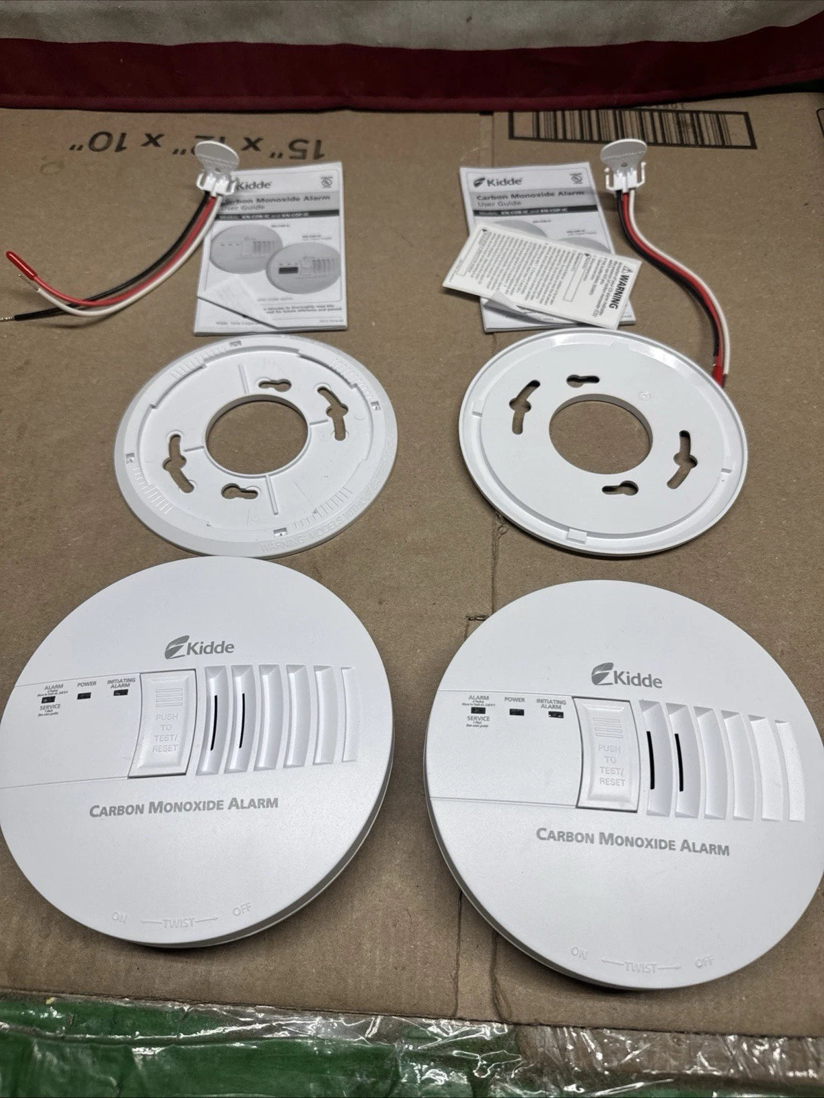 2 Pack Kidde Firex Hardwired Carbon Monoxide Detector w/LED, 9V Backup Battery