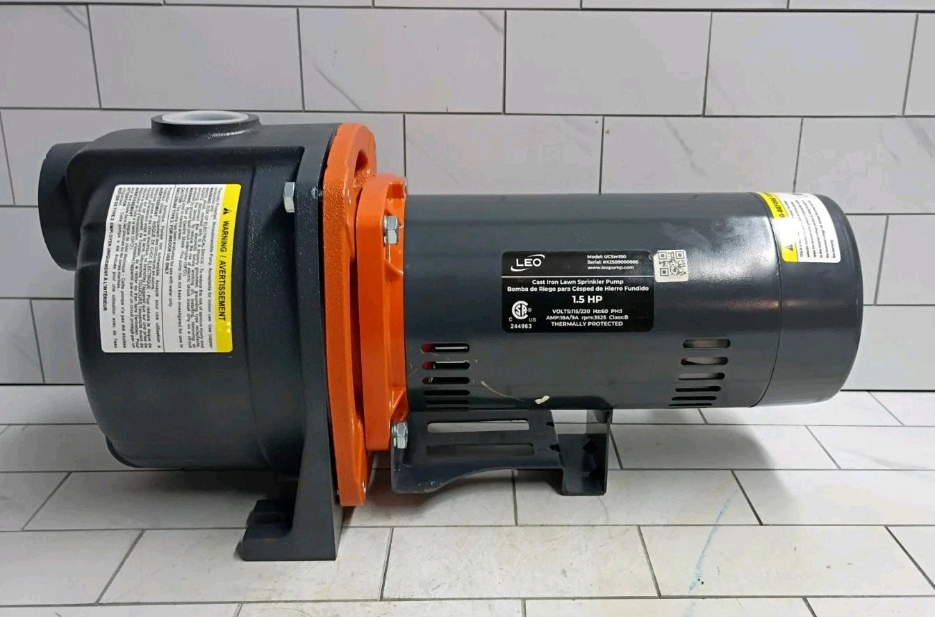 Leo 1-1/2hp Lawn Sparkler Pump Model Ucsm150 New Open Box.